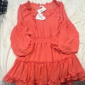 Buddy love  Pink Ruffled Smocked dress